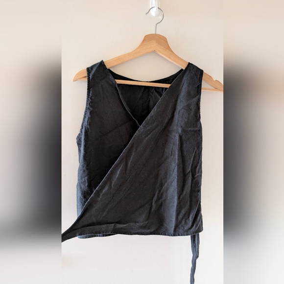 NWOT Aurorei Yuna Multi-Way Tank, Linen Wrap Top in Black - Picture 5 of 8